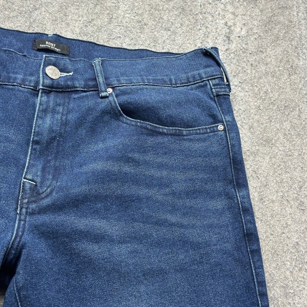 True Religion Denim Shorts Men 36 Blue Ricky Relaxed Straight 12" Jean Bermuda - Picture 3 of 16